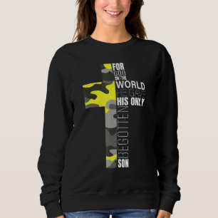 Camo Christian Bible Verse John 316 Faith God Cros T Shirt