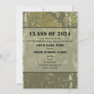 Camo Class of 2024 Studenten-inbjudan Inbjudningar