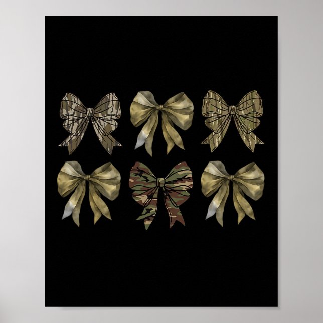 Camo Coquette Bow Anka Hunting Girls Boys Poster (Framsidan)