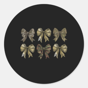 Camo Coquette Bow Anka Hunting Girls Boys Runt Klistermärke