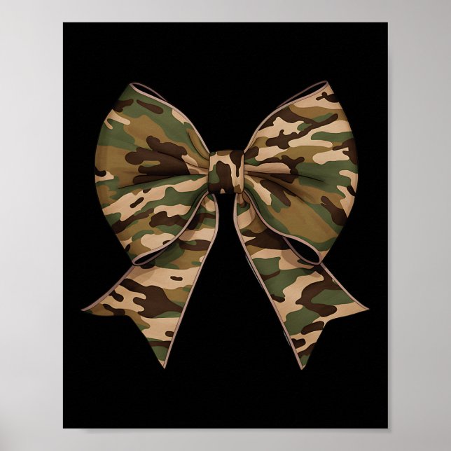 Camo Coquette Bow Anka som jagar flickor Kids Wome Poster (Framsidan)