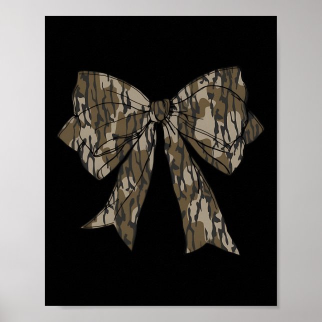 Camo Coquette Bow Anka som jagar flickor Kids Wome Poster (Framsidan)