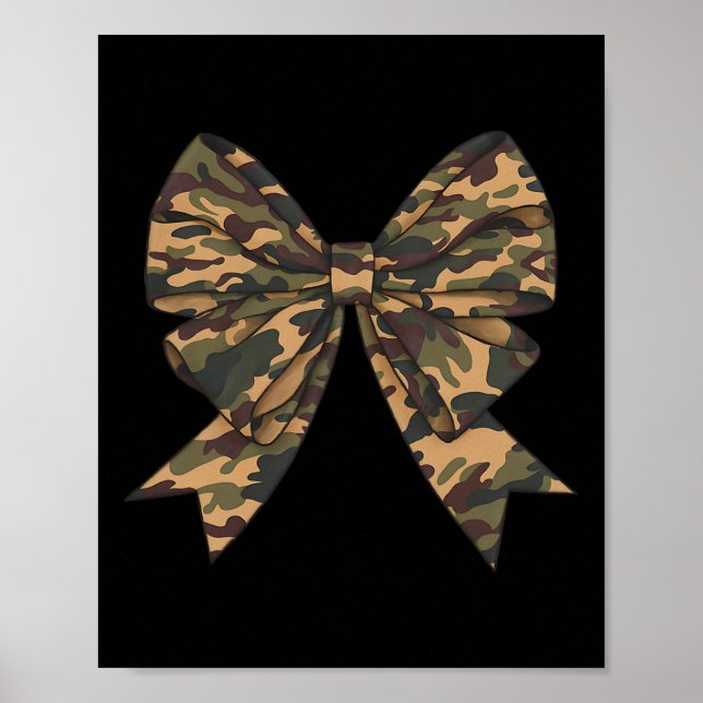 Camo Coquette Bow Anka som jagar flickor Kids Wome Poster (Framsidan)
