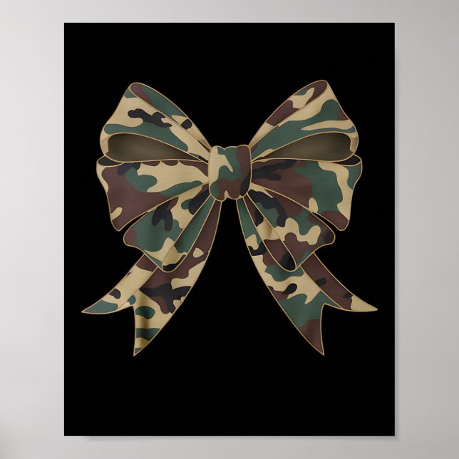 Camo Coquette Bow Anka som jagar flickor Kids Wome Poster (Framsidan)