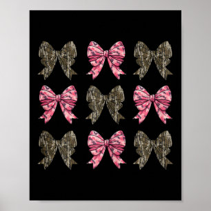 Camo Coquette Bow Anka som jagar Kids Girls Bows W Poster