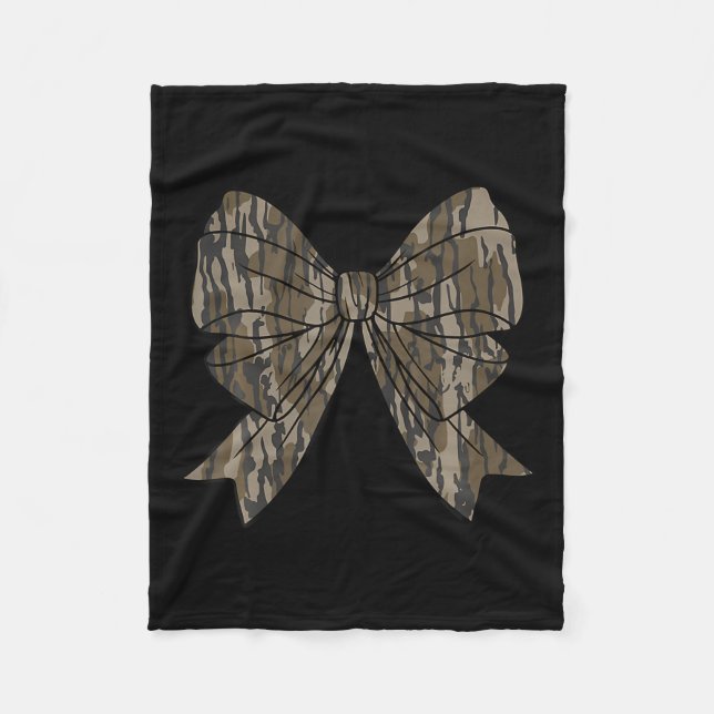 Camo Coquette Bow Hunt Hunting Women Flicks Kids Fleecefilt (Framsidan)