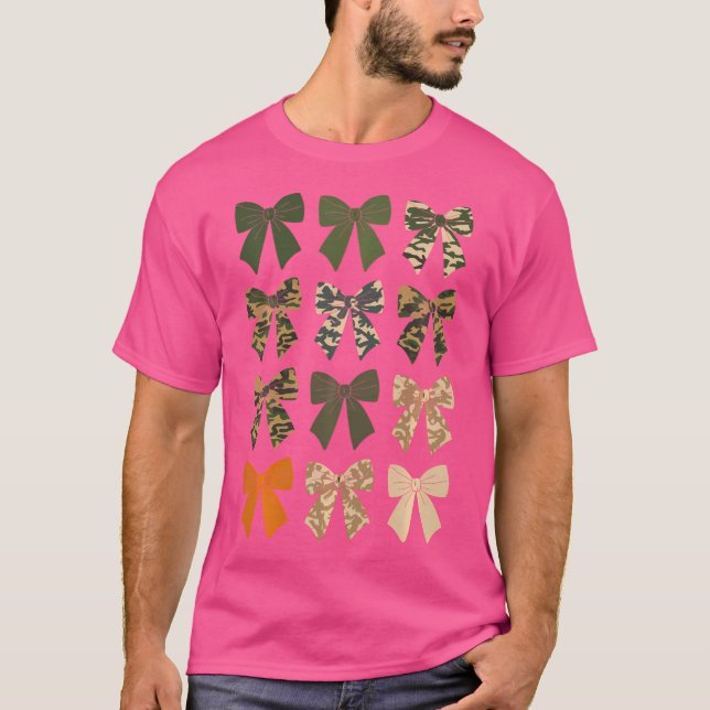 Camo Coquette Bow Hunting Camouflage Old Camo Bow T Shirt (Framsida)