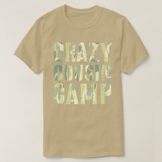 Camo CRAZY COUSIN CAMP Funny Grandma Grandpa Reedu T Shirt (Design framsida)