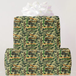 Camo Custom NAME Grattis på födelsedagen Gift Presentpapper