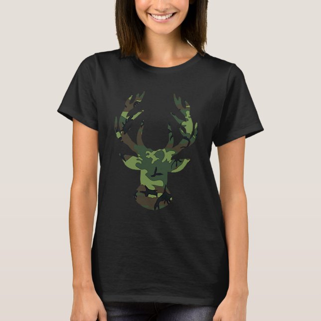 Camo Deer Hunting Camouflage Deer Hunting Season H T Shirt (Framsida)