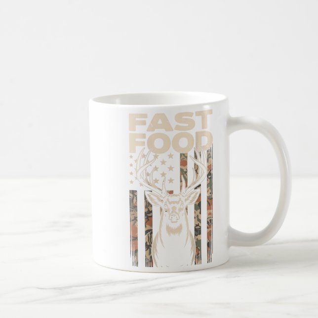 Camo Deer Hunting Fast Food Gag Hunter Gift Funny  Kaffemugg (Höger)