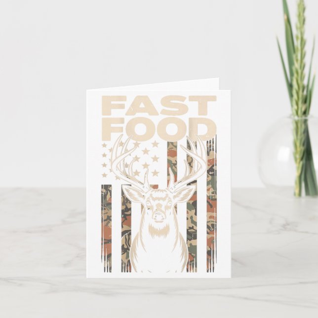 Camo Deer Hunting Fast Food Gag Hunter Gift Funny  Kort (Framsida)