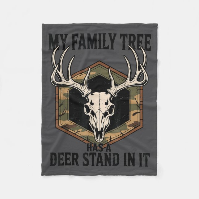 Camo Deer Hunting My Family Tree Has Deer Stand In Fleecefilt (Framsidan)