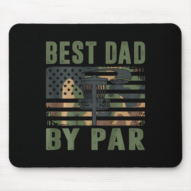 Camo Disc Golf Bästa Pappa By Par Amerikansk Flagg Musmatta (Framsidan)