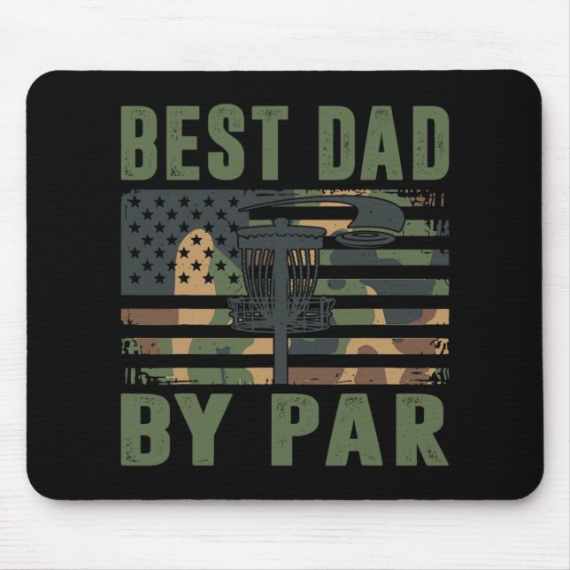 Camo Disc Golf Bästa Pappa By Par Amerikansk Flagg Musmatta (Framsidan)