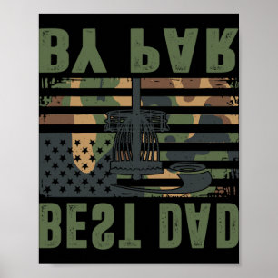 Camo Disc Golf Bästa Pappa By Par Amerikansk Flagg Poster