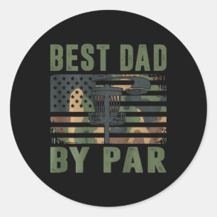 Camo Disc Golf Bästa Pappa By Par Amerikansk Flagg Runt Klistermärke