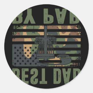 Camo Disc Golf Best Dad By Par American Flag Us Fu Runt Klistermärke