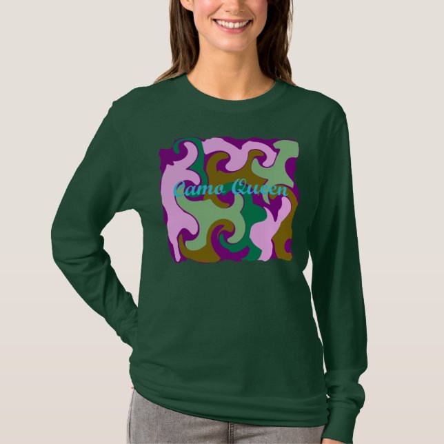 Camo drottningT-tröja Tee Shirt (Framsida)