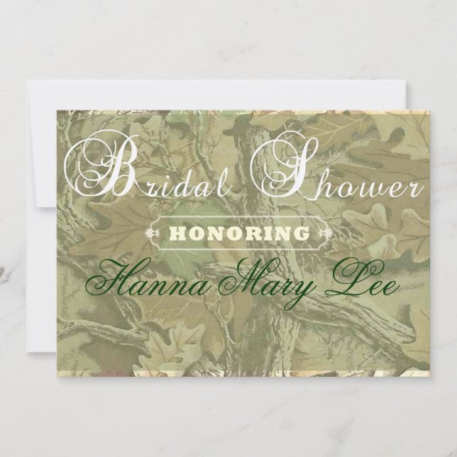 Camo elegantinbjudningskort för möhippan inbjudningar (Framsida)