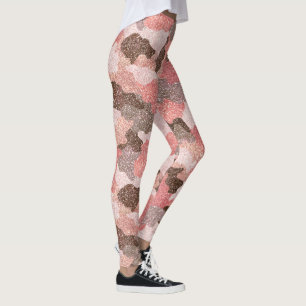 Camo Faux Glitter Camouflage Ro Leggings