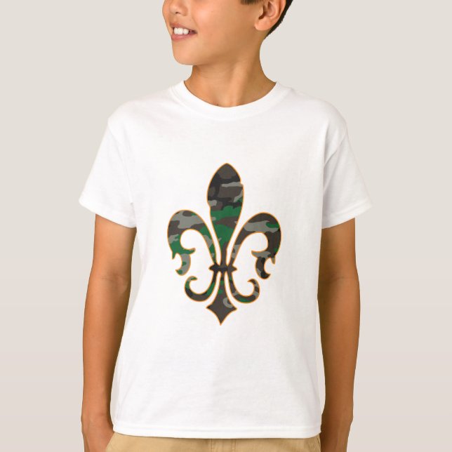 Camo Fleur De lis T Shirt (Framsida)
