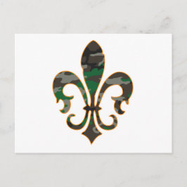 Camo Fleur De lis Vykort