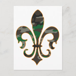 Camo Fleur De lis Vykort