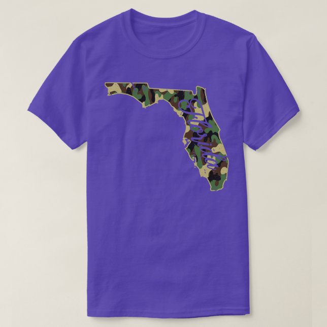 Camo Florida Flagga Outline State T Shirt (Design framsida)