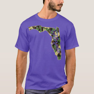Camo Florida Flagga Outline State T Shirt