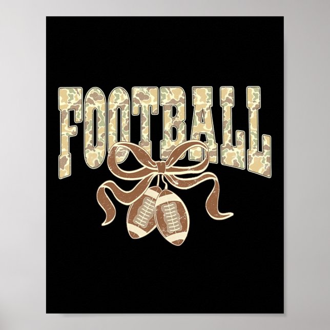 Camo Footll Preppy Coquette Cherries Bow Women Gir Poster (Framsidan)