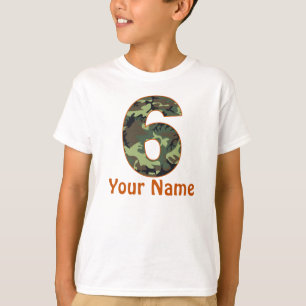 Camo för 6efödelsedagpersonlig skjorta t-shirt