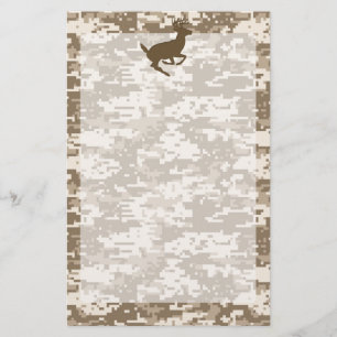 Camo för hjort för ökenDigital kamouflage möns Brevpapper