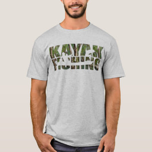 Camo för kajakfiskevåtmarker som 2 kajak fiskar t shirt