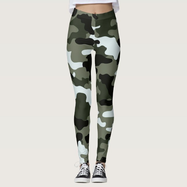 Camo för militär Grönt Leggings (Framsida)
