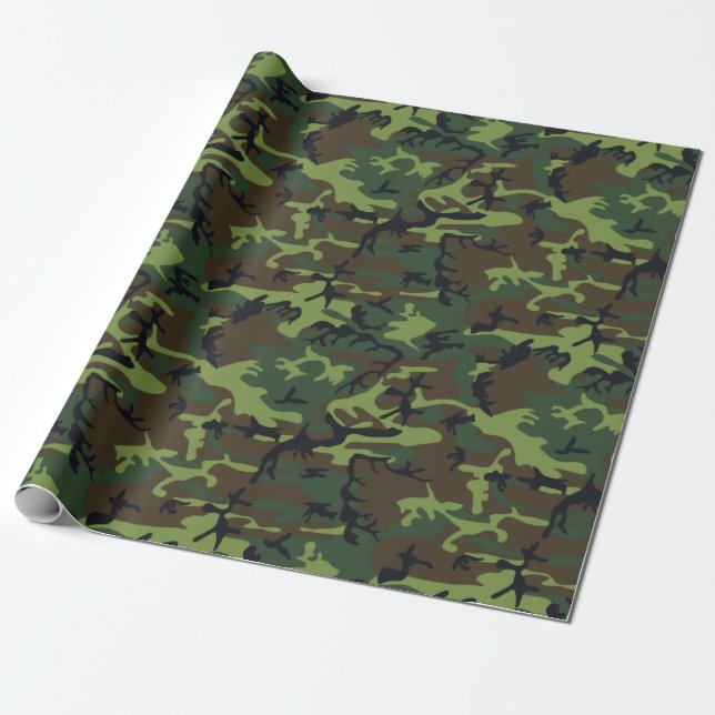 Camo för militär Grönt Presentpapper (Utrullad)