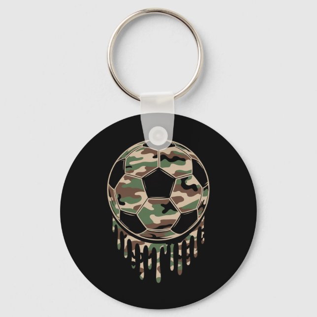 Camo fotboll Footbyll Drip Kamouflage Coquette  Nyckelring (Framsida)