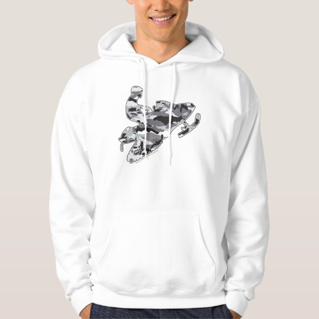 Camo Grått Sled på Black Copy Hoodie (Framsida)