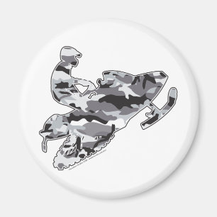 Camo Grått Sled på Black Copy Magnet