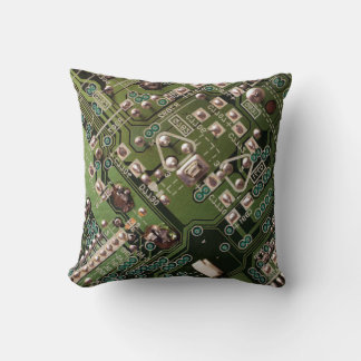 Camo Grönt Circuit Board Kudde