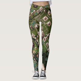 Camo Grönt Circuit Board Leggings