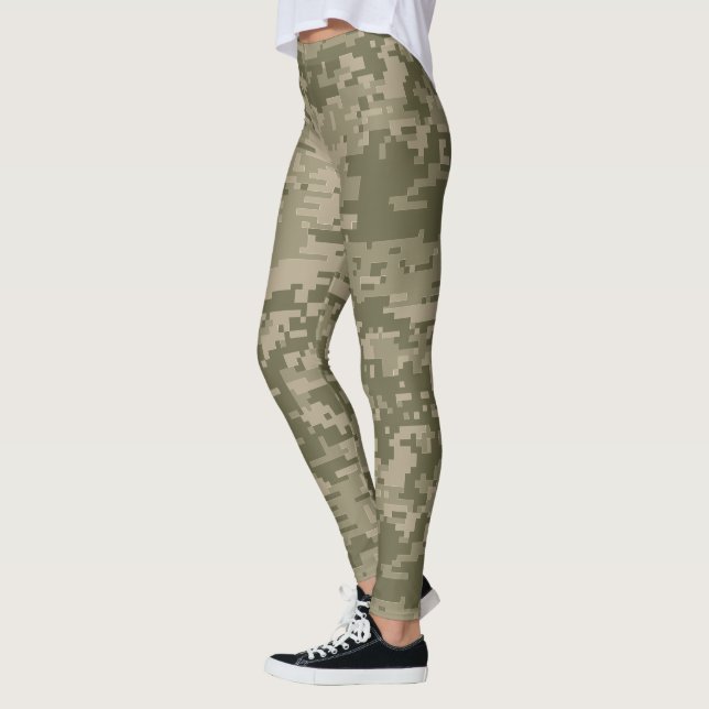 Camo | Grönt Pixel Camouflage Leggings (Vänster)