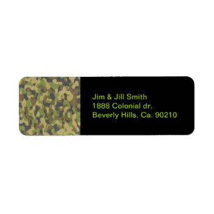 Camo gröntar & bryner returadress etikett