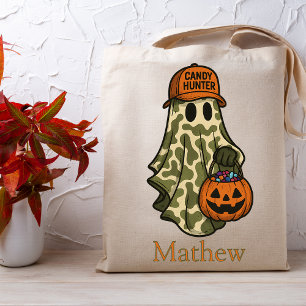 Camo Halloween Ghost Candy Hunter Bus eller godis Tygkasse