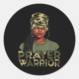 Camo Hat Prayer Warrior Gud Jesus Christian Black Runt Klistermärke
