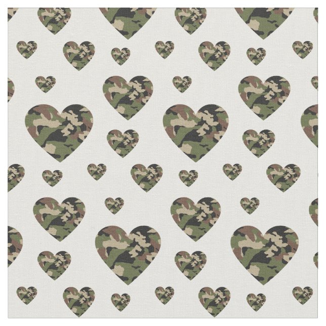 Camo Hearts Land Camouflage Tyg (Närbild)