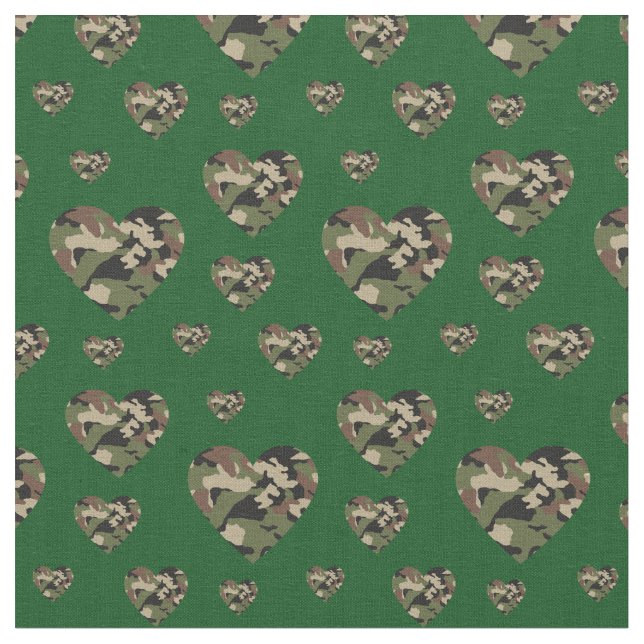 Camo Hearts Land Camouflage Tyg (Närbild)