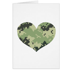Camo hjärta hälsningskort