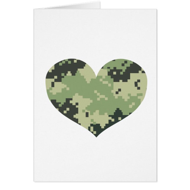 Camo hjärta hälsningskort (Framsidan)