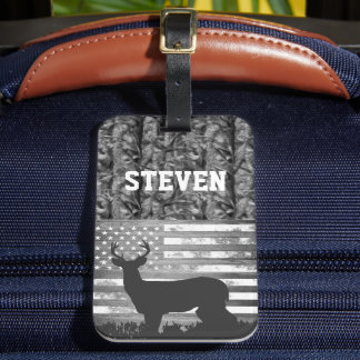 Camo Hjort Hunting Namn Manar Sports Buck America Bagagebricka
